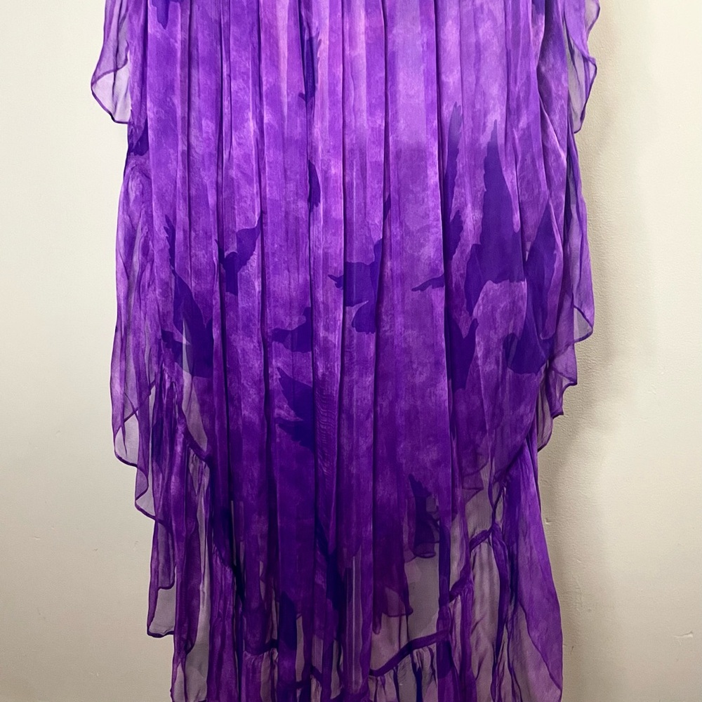 Yves Saint Laurent Rive Gauche Vintage 70s Silk Mousseline Apres-plage Dress - Picture 5 of 9